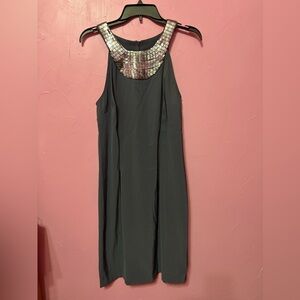 NWT Size 12 Connected Apparel Gray Dress with Sequin Neckline 👗